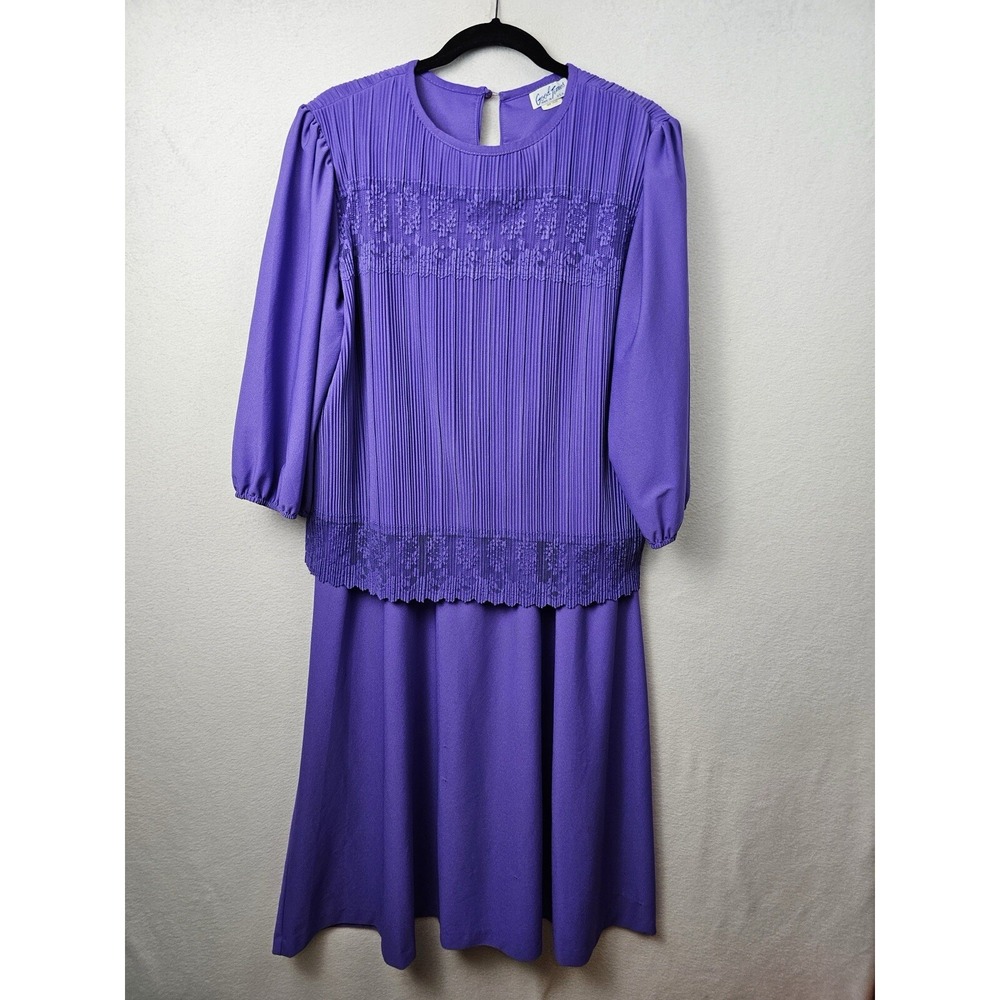 Good Times Dress Woman's Size 19/20 Purple Long Sleeve Vintage